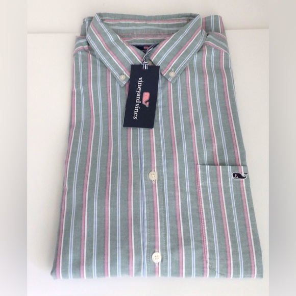 Vineyard Vines Mens Striped Oxford Stretch Long Sleeve Button Down Shirt NWT - Picture 2 of 12